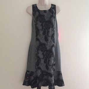 Betsey Johnson Grey + Black Sleeveless Dress